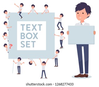 A set of businessman with a message board.Since each is divided, you can move it freely.It's vector art so it's easy to edit.