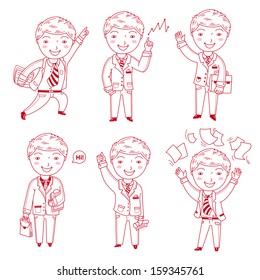 Set of Businessman. Office people. Icons. Line illustration.