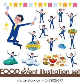 A set of businessman on food events.There are actions that have a fork and a spoon and are having fun.It's vector art so it's easy to edit.
