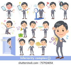 A set of Businessman on inferiority complex.
There are actions suffering from smell and appearance.
It's vector art so it's easy to edit.