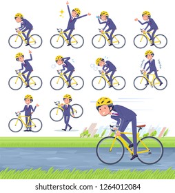 A set of businessman on a road bike.There is an action that is enjoying.It's vector art so it's easy to edit.