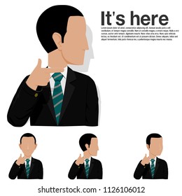 Set of businessman is pointing to some thing with his forefinger
