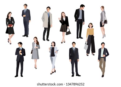 set of Businessman showing different gestures character vector design. - Vector