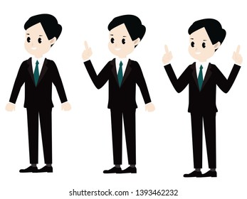 Set of Businessman showing different gestures