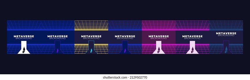Set of Businessman Start and Steps into Future Door. Moving Forward to New Technology, Blockchain and the Next Layer of the Internet Concepts. Futuristic Tone