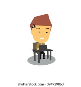set of businessman vector character with different pose