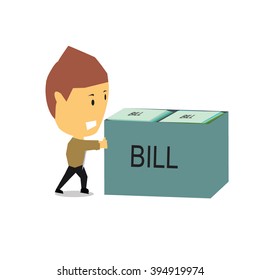 set of businessman vector character with different pose