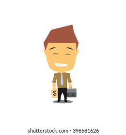 set of businessman vector character with different pose