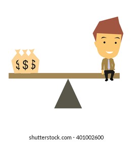 set of businessman vector character with different pose