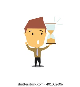 set of businessman vector character with different pose