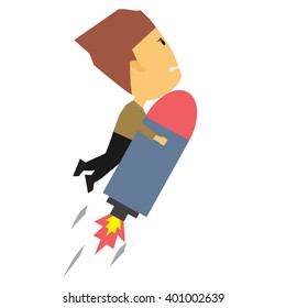 set of businessman vector character with different pose
