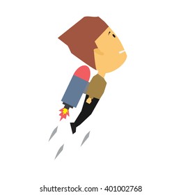 set of businessman vector character with different pose
