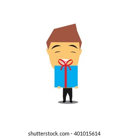 set of businessman vector character with different pose