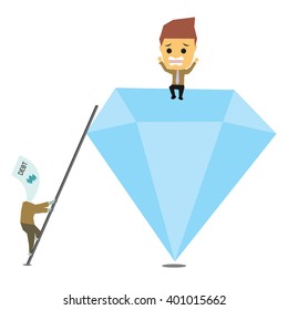 set of businessman vector character with different pose