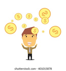 set of businessman vector character with different pose