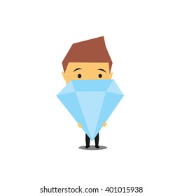 set of businessman vector character with different pose