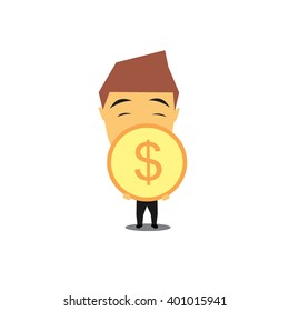 set of businessman vector character with different pose