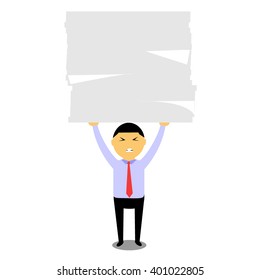 set of businessman vector character with different pose