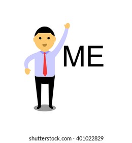 set of businessman vector character with different pose