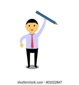 set of businessman vector character with different pose