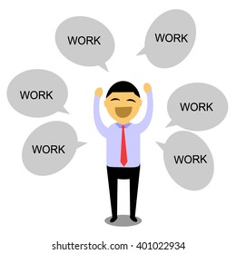 set of businessman vector character with different pose