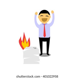 set of businessman vector character with different pose