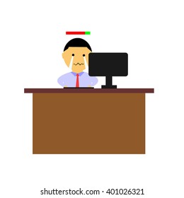 set of businessman vector character with different pose