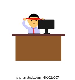 set of businessman vector character with different pose