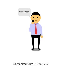 set of businessman vector character with different pose