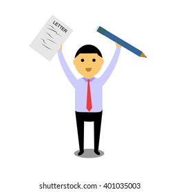 set of businessman vector character with different pose