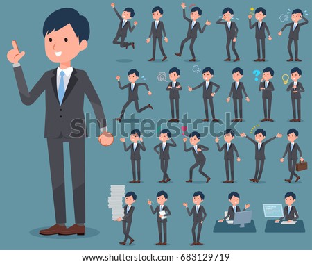 A set of businessman with who express various emotions.
There are actions related to workplaces and personal computers.
It's vector art so it's easy to edit.