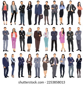 Set of businessman and women, collection of business people.