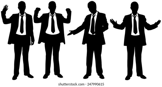 set of businessmen body expressions