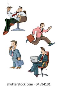 set of businessmen - cartoon