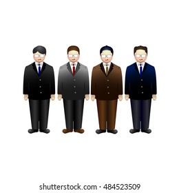 Set of businessmen on a white background, Vector illustration