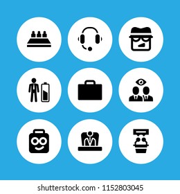 set with businessmen, support, nerd and agent vector icons for web and mobile app
