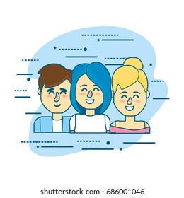set businesspeople with hairstyle design and clothes