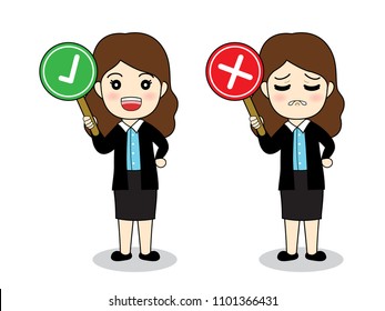Set of Businesswoman action with emotions