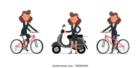 Set of Businesswoman character vector design.