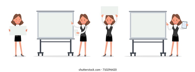 Set of Businesswoman character vector design.