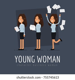Set of Businesswoman character vector design.