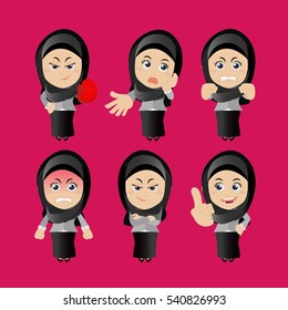 Set of businesswoman characters in different poses