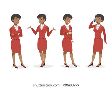 set of businesswoman in office design vector illustration