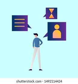 Set of Bussinesman Illustration for business, finance, data analysis and marketing. Modern flat design concept. Web page design for website and mobile website. Flat vector illustration.
