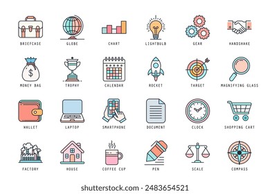 Set of bussiness people icons vector illustration. icons bundle isolated on white background.