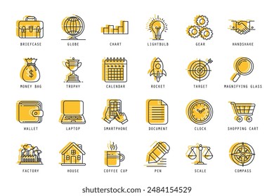 Set of bussiness people icons vector illustration. icons bundle isolated on white background.