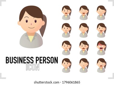 Set of bust-up of business people icon