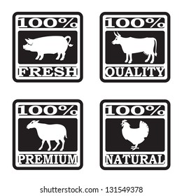 Set of butcher shop labels