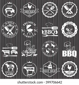 Set of butcher shop labels 
