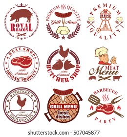 Set of butcher shop labels
